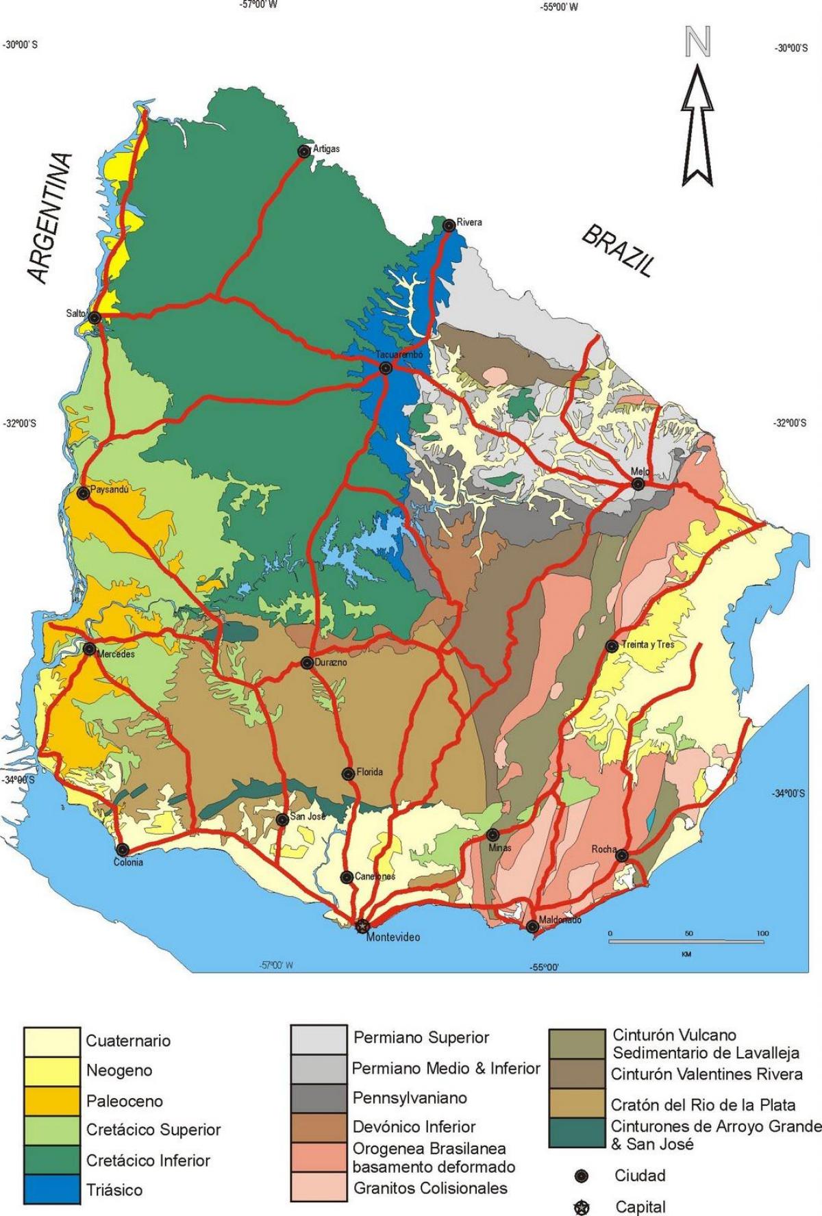 מפה של אורוגוואי האקלים 