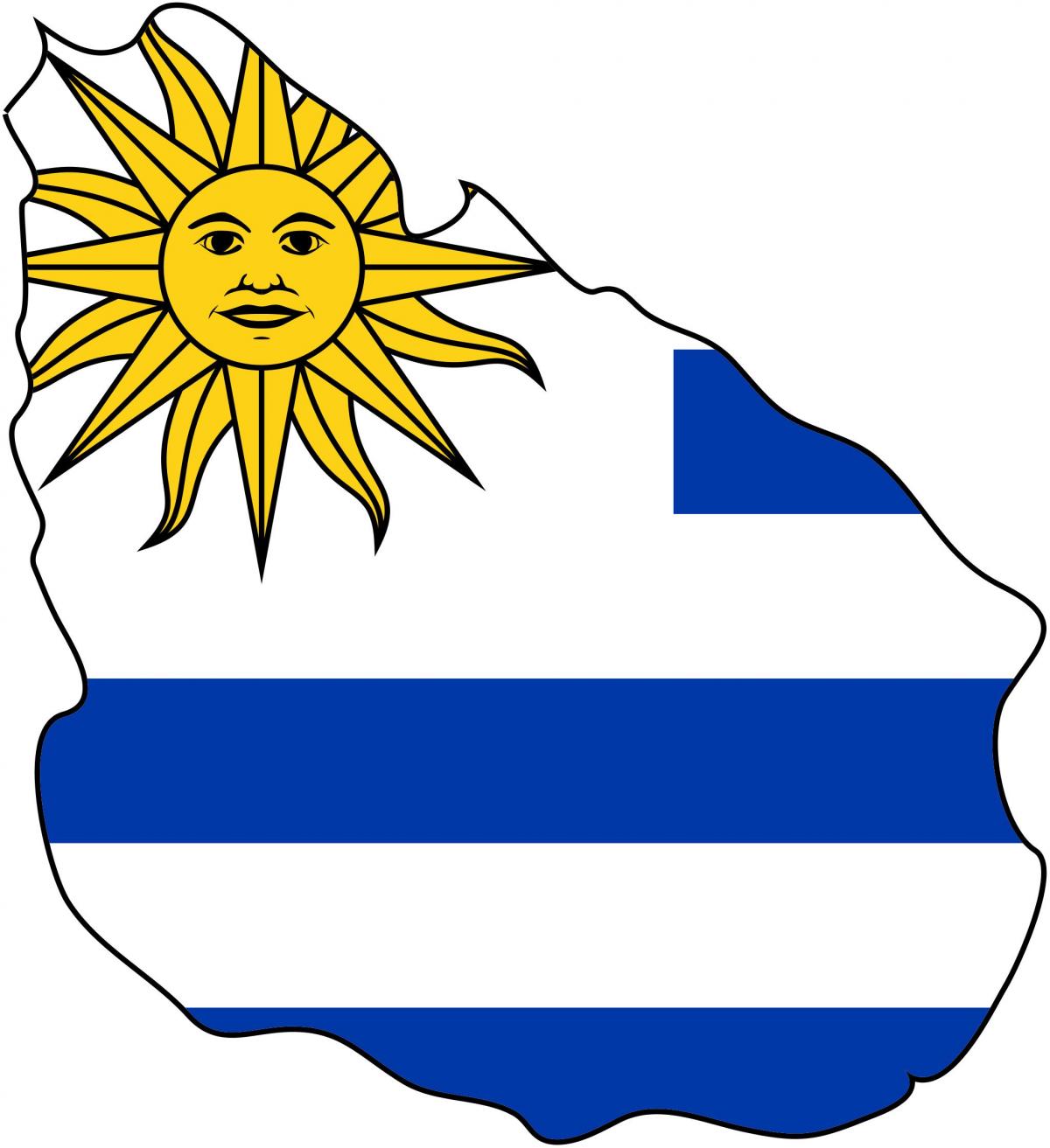 מפה של אורוגוואי הדגל