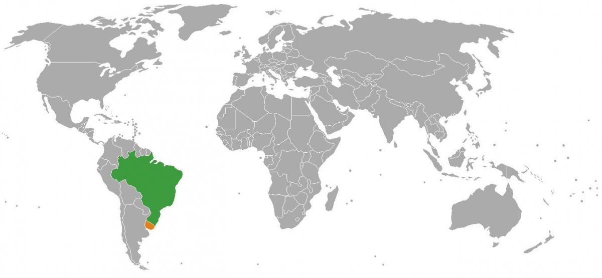 אורוגוואי מיקום על מפת העולם